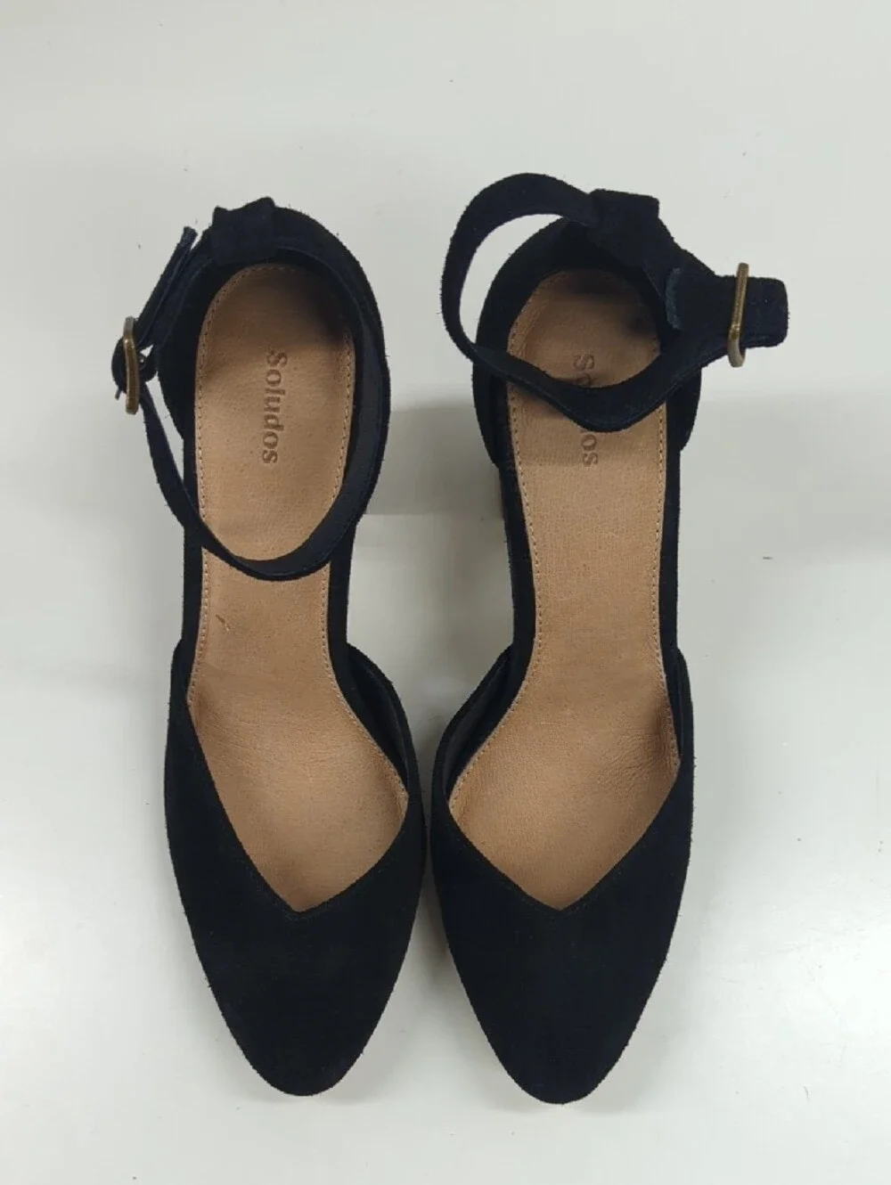 New Soludos Collette Black Suede Heels Women's Size 11